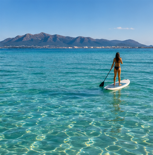 Vela y paddle surf en la bahía de Alcudia